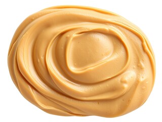 Smooth Peanut Butter Spread Isolated on White Background