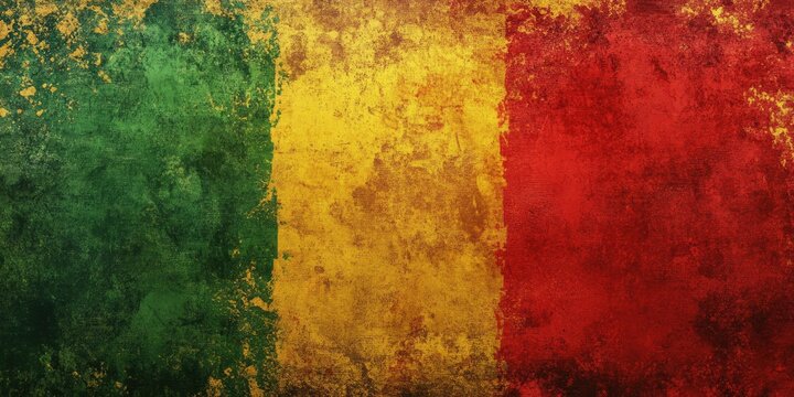Aged Benin Flag Abstract