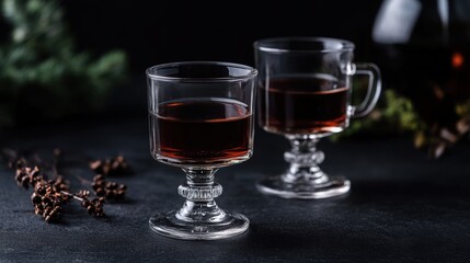 Irish coffee in an elegant glass cup. 