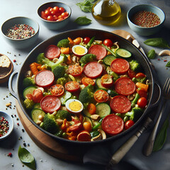 vegetables in a frying pan