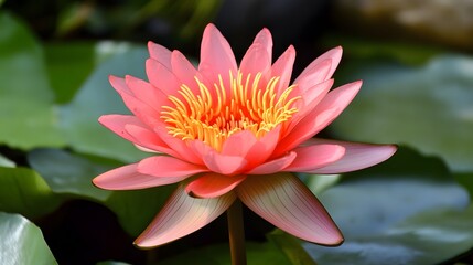 Stunning Pink Water Lily Flower Blossom in Pond