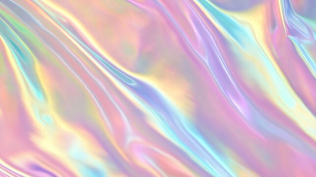 Ethereal iridescent background with prismatic light reflections on crystal-like surfaces, featuring a soft pastel color palette and a dreamy, otherworldly atmosphere.