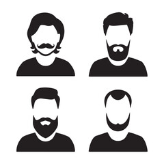 A bundle of simple Movember icons in the shape of silhouettes