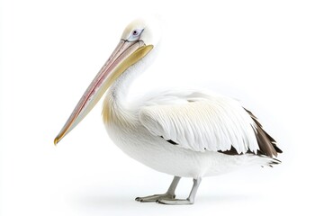 Obraz premium A white pelican standing on a white surface