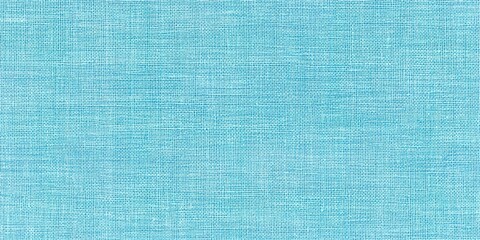  Light blue linen woven fabric texture background, top view. 
