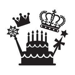 A simple silhouette of a king's birthday party