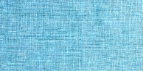 Fototapeta premium Light blue linen woven fabric texture background, top view. 