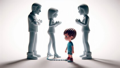 Child caught in parental conflict a close-up on emotional tension and family dynamics