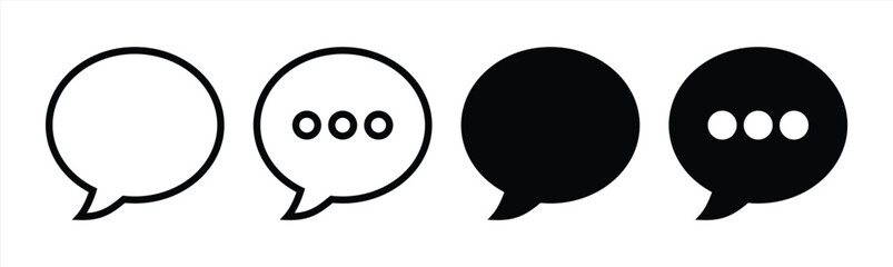 Set of Speech Bubble Icon for Communication and Messaging. Vector Illustration