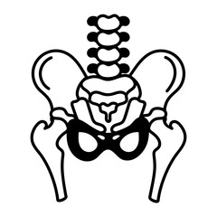 A hand drawn icon depicting gynaecology chair 

