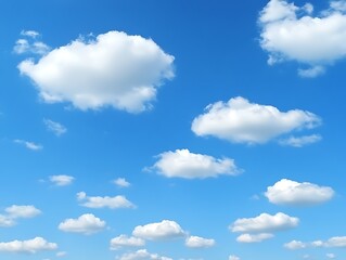 Fluffy clouds drift across a vibrant blue sky (2)