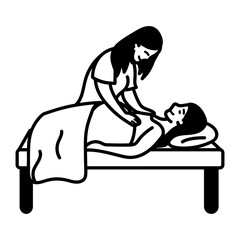 A doodle icon depicting prenatal checkup
