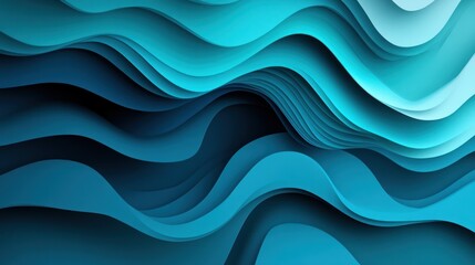 Fototapeta premium Abstract layered blue wavy design background