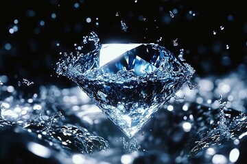 An image of water splashing around and forming