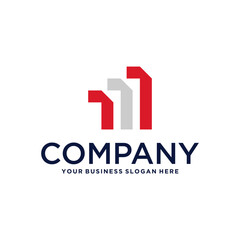 real estate logo design with house and building