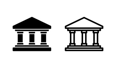 Bank icon logo design. Bank sign and symbol, museum, university