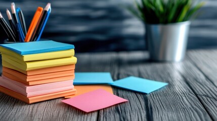 To-do list written on multiple pastel-colored sticky notes, aesthetically arranged on a wooden desk