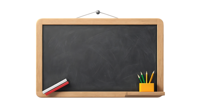 blank blackboard with chalk