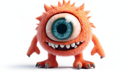A cartoon monster with big eyes and a big mouth