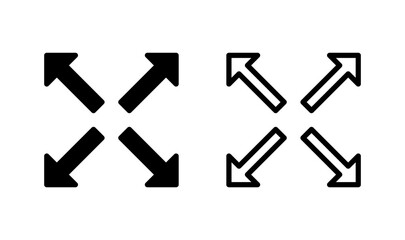 Fullscreen Icon logo design. Expand to full screen sign and symbol. Arrows symbol