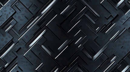 Fototapeta premium Seamless Dark Futuristic Alloy Metal with High-Contrast Silver Accents.
