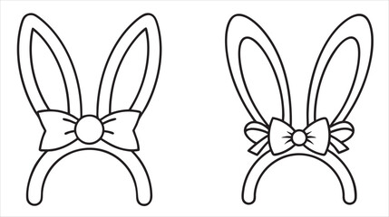 Obraz premium Two cute bunny ear headbands with bows for playful costumes or accessories.