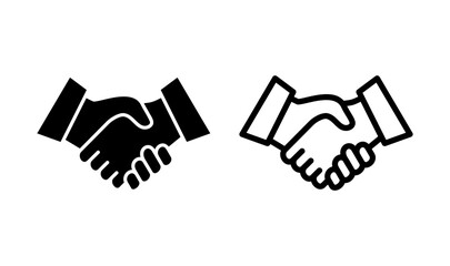 Handshake icon logo design. business handshake sign and symbol. contact agreement
