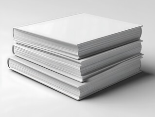 Stack of Blank White Books Mockup for Design