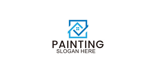painting service logo design, repair color icon, house and building painting service vector template on white background