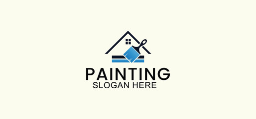 painting service logo design, repair color icon, house and building painting service vector template on white background