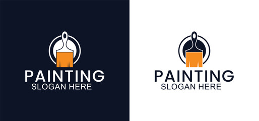 painting service logo design, repair color icon, house and building painting service vector template on white background