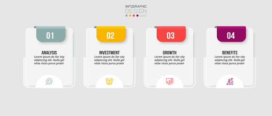 Infographic template business concept with step.
