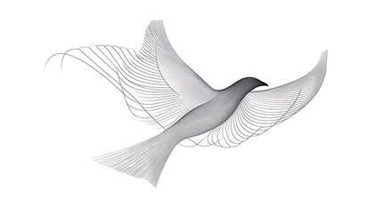 Obraz premium A bird is flying in the air with its wings spread wide