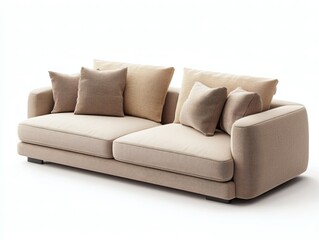 Naklejka premium Trendy Beige Sofa in a Cozy Space 