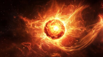 Obraz premium Energy explosion in the depths of the universe