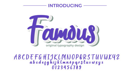 Famous Font Stylish brush painted an uppercase vector letters, alphabet, typeface