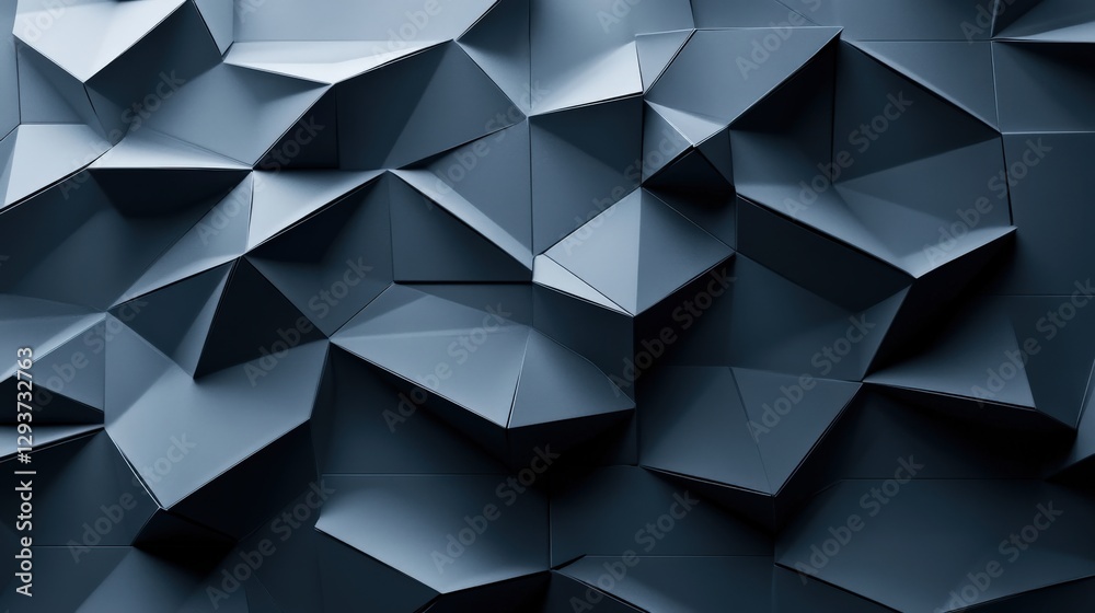 Poster abstract geometric pattern showcasing a three-dimensional surface with sharp angles and shadows