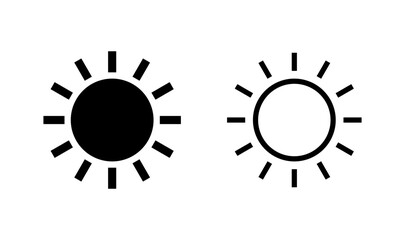 Sun icon logo design. Brightness sign and symbol