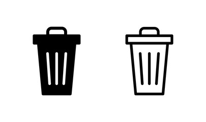Trash icon logo design. trash can icon. delete sign and symbol.