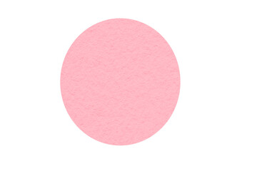 Separate pink paper circle shape on transparent background