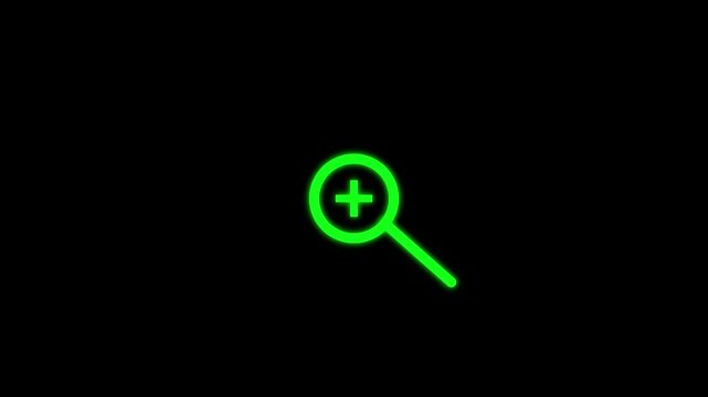 Magnifying glass zoom icon. zoom in icon background animated.4k footage