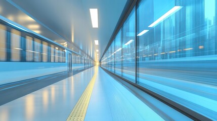 A train approaches the station, gliding smoothly along the tracks, ready to embark on its journey amidst bustling travelers and vibrant surroundings.