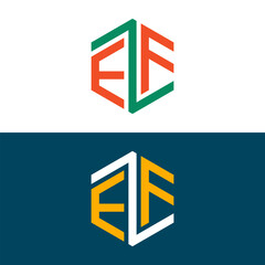Obraz premium EF FE letter logo set design
