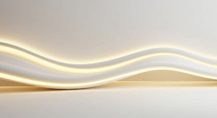 Gentle waves of golden light flowing across a white surface Ramadan peaceful scene