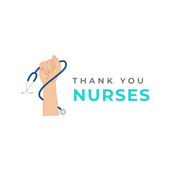 Thank you nurses design template. Happy international nurses day celebrations. Design for banner, greeting cards or print.