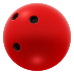 Shiny Red Bowling Ball with Finger Holes