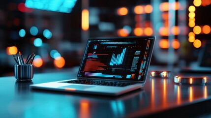 AI-powered smart documents processing in a sleek modern workspace, high-tech digital paperwork concept