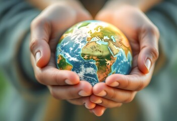 earth in hands, Nature and humanity in harmony&mdash;holding the world with care. A call to protect and cherish our planet. #ProtectOurHome"
