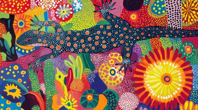 Colorful geckos in tropical rainforests