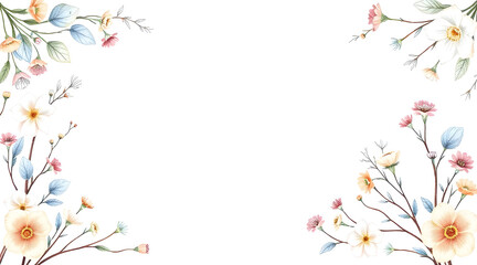 Botanical Wedding Invitation Border with Elegant Florals